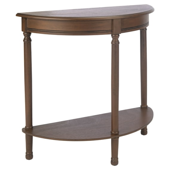 SAFAVIEH Tin.sley French Half Round Console Table, Brown (28 in. W x 11.8 in. D x 28 in. H)
