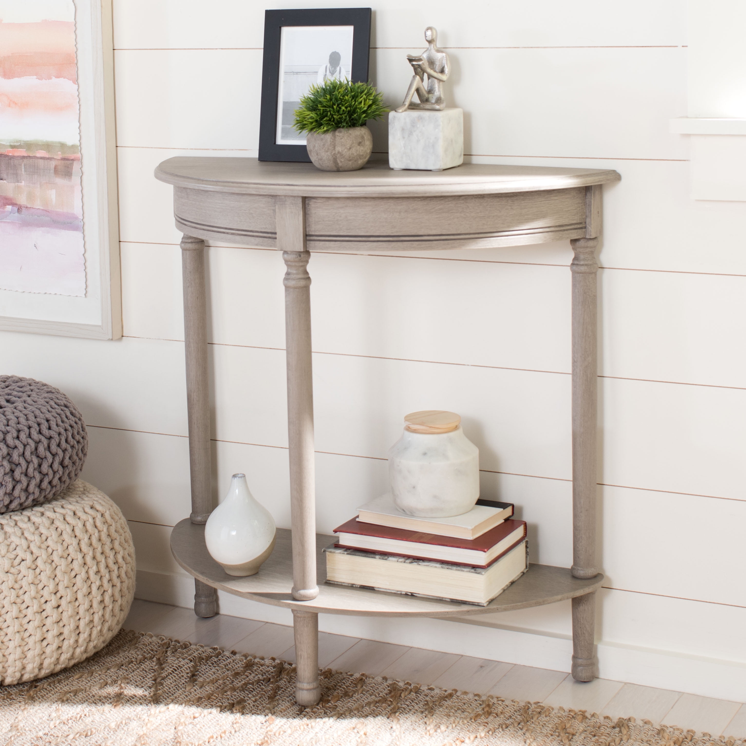 Safavieh Tinsley Half Round Console Table Greige