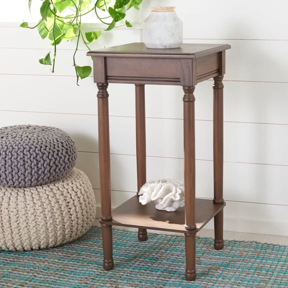 SAFAVIEH Tinsley Solid Rustic Square Accent Table, Brown