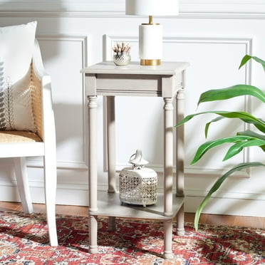 SAFAVIEH Tinsley Solid Rustic Square Accent Table, Greige