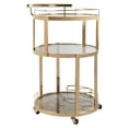 thumbnail image 1 of SAFAVIEH Tio 3 Tier Modern Glam Round Bar Cart with Wine Rack, Gold/Tinted Glass, 1 of 7