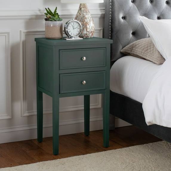 SAFAVIEH Toby Nightstand With Storage Drawers Dark Teal