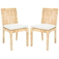 SAFAVIEH Tojo Cane Dining Chair with Cushion, Natural/White, Set of 2