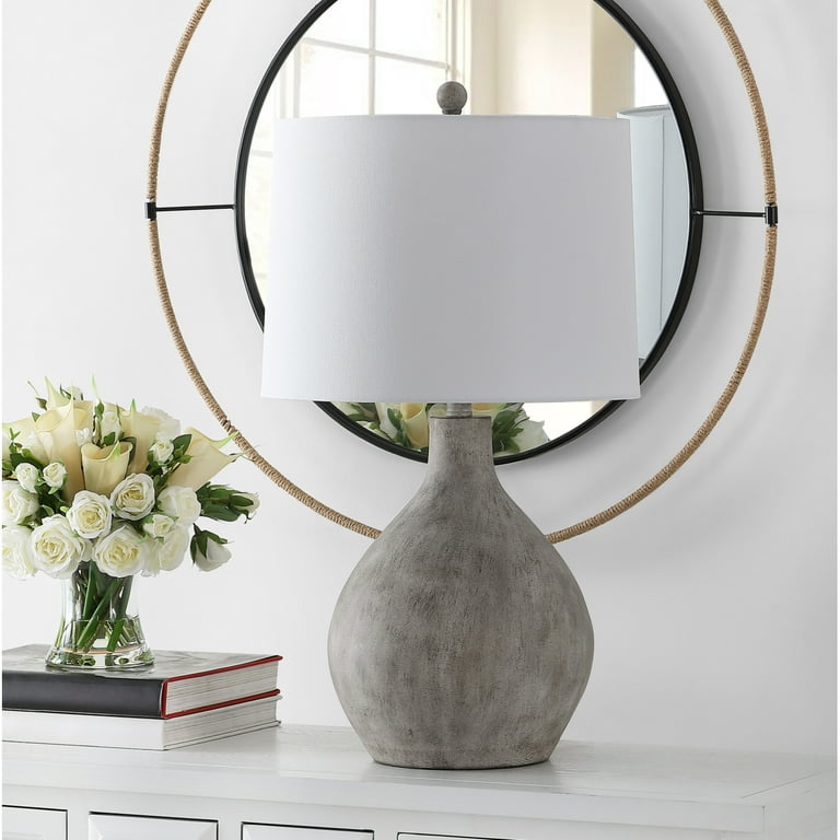 SAFAVIEH Tolen 26.25 in. Boho Table Lamp for Living Room, Grey