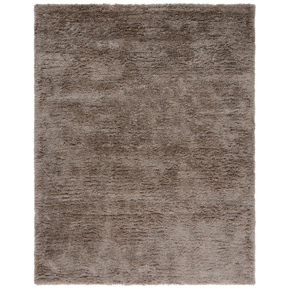 SAFAVIEH Toronto Deasun Solid Polyester Shag Area Rug, Mushroom, 4' x 6'