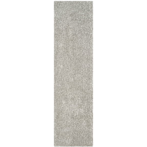 SAFAVIEH Toronto Deasun Solid Polyester Shag Runner Rug, Light Grey, 2'3" x 8'