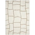 thumbnail image 1 of SAFAVIEH Toronto Deidra Abstract Polyester Shag Area Rug, Ivory/Silver, 5' x 8', 1 of 10