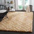 thumbnail image 1 of SAFAVIEH Toronto Isla Abstract Geometric Polyester Shag Area Rug, Beige/Ivory, 4' x 6', 1 of 6