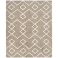 thumbnail image 1 of SAFAVIEH Toronto Isla Abstract Geometric Polyester Shag Area Rug, Silver/Ivory, 4' x 6', 1 of 4