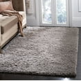 thumbnail image 1 of SAFAVIEH Toronto Kameron Solid Polyester Shag Area Rug, Grey, 4' x 6', 1 of 7