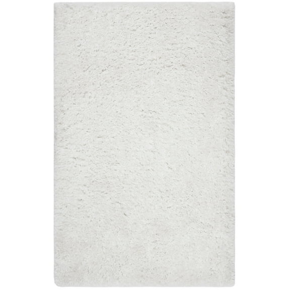 SAFAVIEH Toronto Kameron Solid Polyester Shag Area Rug, Ivory, 3' x 5'