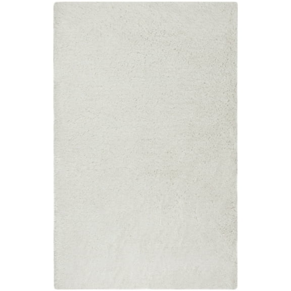 SAFAVIEH Toronto Barnes Solid Polyester Shag Area Rug, Ivory, 5' x 8'