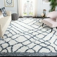 thumbnail image 1 of SAFAVIEH Toronto Loew Abstract Polyester Shag Area Rug, Ivory/Blue, 4' x 6', 1 of 4
