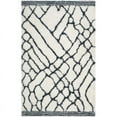 thumbnail image 1 of SAFAVIEH Toronto Loew Abstract Polyester Shag Area Rug, Ivory/Blue, 5' x 8', 1 of 3