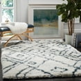 thumbnail image 1 of SAFAVIEH Toronto Neasa Abstract Polyester Shag Area Rug, Ivory/Blue, 3' x 5', 1 of 7