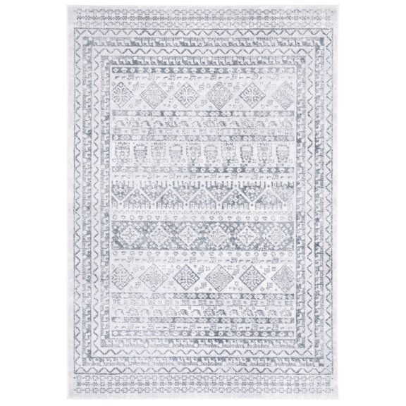 SAFAVIEH Toscana Asia Oriental Polyester Area Rug, Grey/Ivory, 8' x 10'