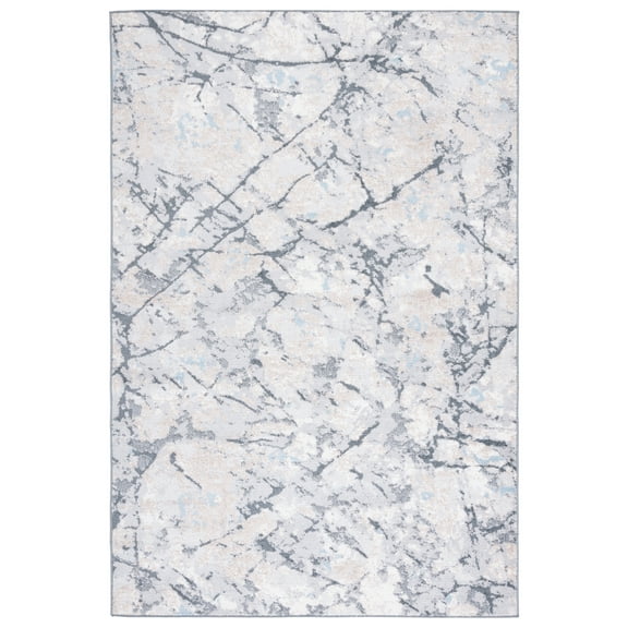 SAFAVIEH Toscana Blaire Abstract Polyester Area Rug, Ivory/Grey, 5'3" x 7'6"