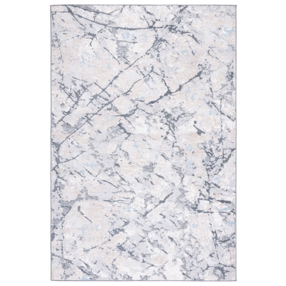 SAFAVIEH Toscana Blaire Abstract Polyester Area Rug, Ivory/Grey, 5'3" x 7'6"