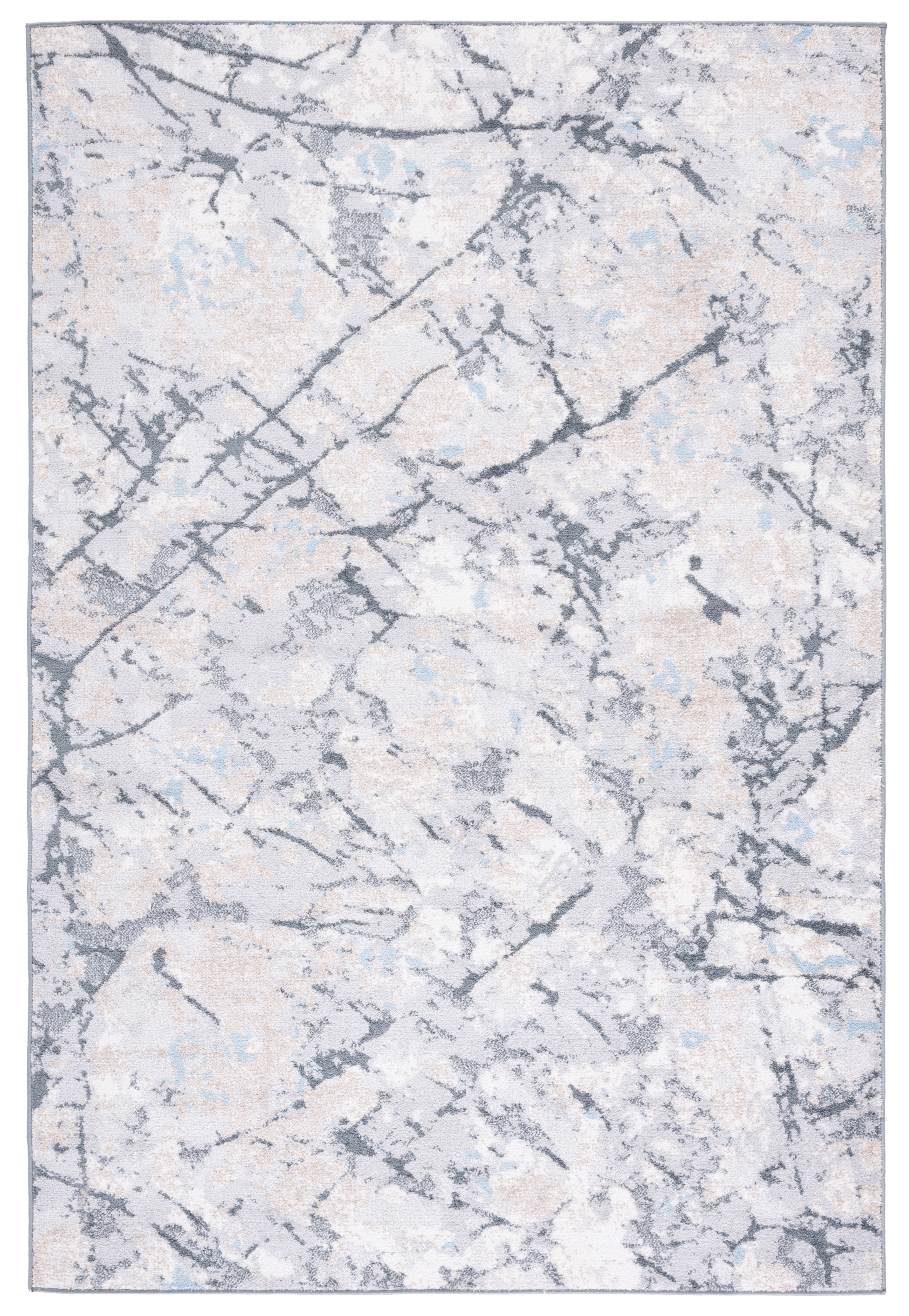 Ivory Abstract Elegance 9' x 12' Synthetic Easy-Care Rug