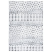 SAFAVIEH Toscana Carolus Geometric Polyester Area Rug, Ivory/Dark Grey, 8' x 10'