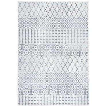 SAFAVIEH Toscana Carolus Geometric Polyester Area Rug, Ivory/Dark Grey, 8' x 10'