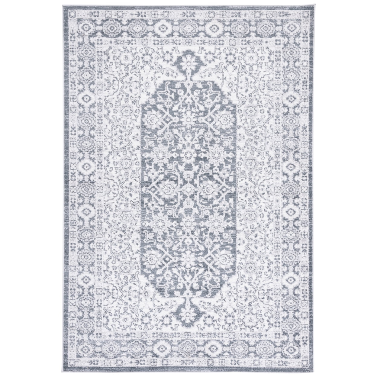 Toscana Gray and Ivory Abstract Rectangular Rug