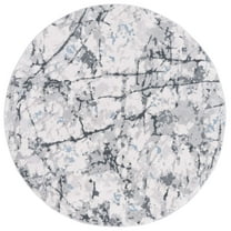 SAFAVIEH Toscana Aubrey Abstract Polyester Area Rug, Grey/Ivory, 6'7" x 6'7" Round