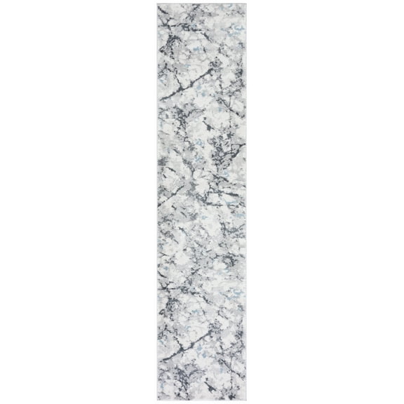 SAFAVIEH Toscana Aubrey Abstract Polyester Runner Rug, Grey/Ivory, 2' x 9'
