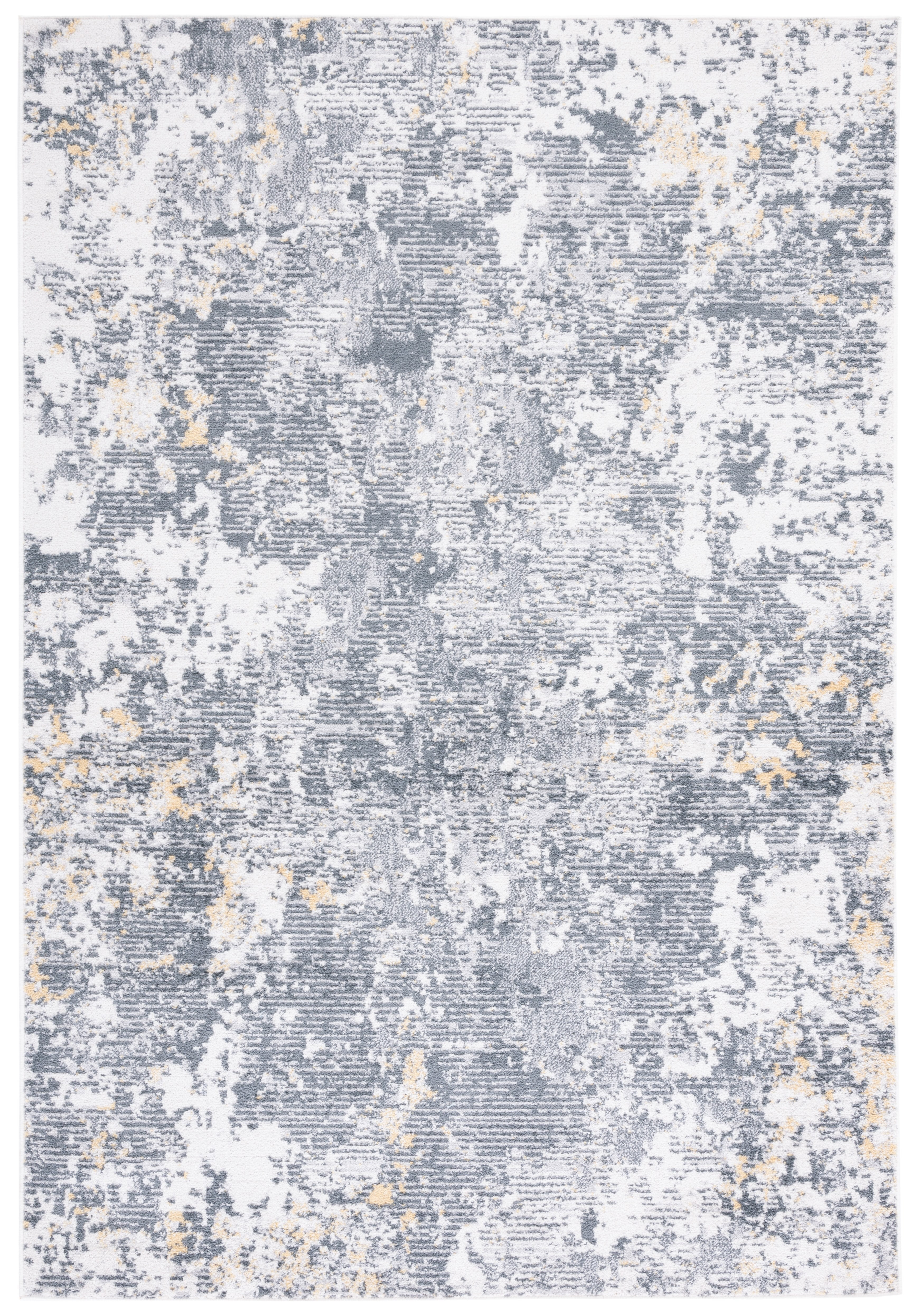Abstract Elegance 8' x 10' Gray Synthetic Area Rug
