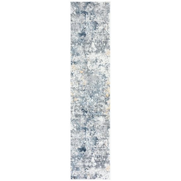 SAFAVIEH Toscana Ladonna Abstract Polyester Runner Rug, Ivory/Dark Grey, 2' x 9'