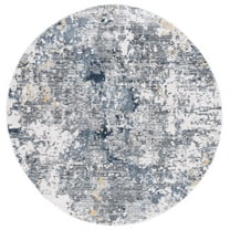 SAFAVIEH Toscana Ladonna Abstract Polyester Area Rug, Ivory/Dark Grey, 6'7" x 6'7" Round