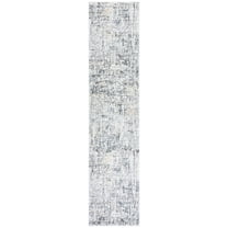 SAFAVIEH Toscana Yasim Abstract Polyester Runner Rug, Ivory/Grey, 2' x 9'