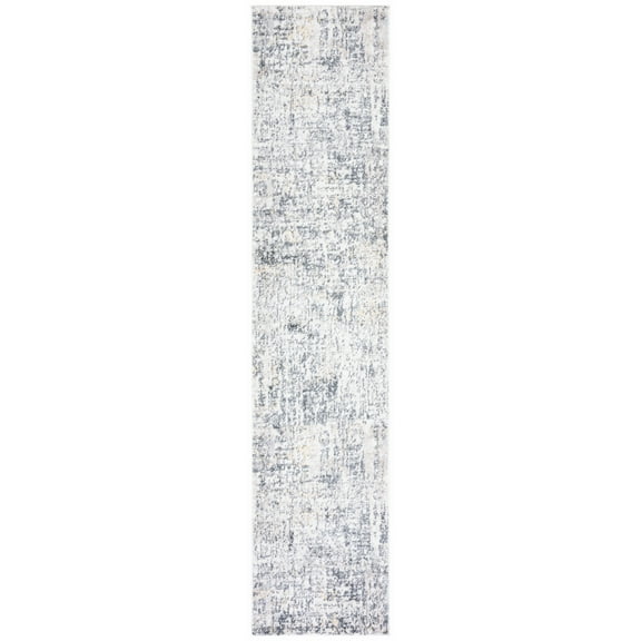 SAFAVIEH Toscana Fedelma Abstract Polyester Runner Rug, Ivory/Grey, 2' x 9'