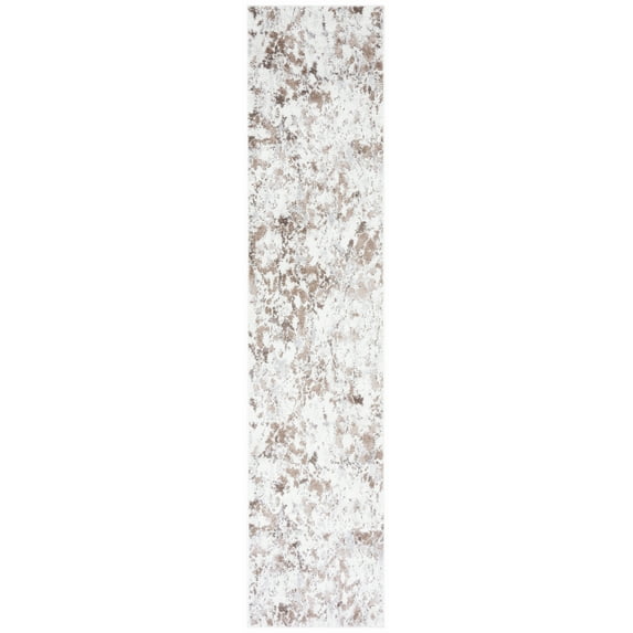 SAFAVIEH Toscana Crystal Abstract Polyester Runner Rug, Grey/Ivory, 2' x 9'