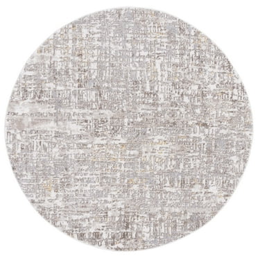 SAFAVIEH Toscana Dev Abstract Polyester Area Rug, Ivory/Beige, 6'7" x 6'7" Round