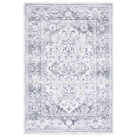 SAFAVIEH Toscana Dashiell Medallion Polyester Area Rug, Ivory/Grey, 8' x 10'