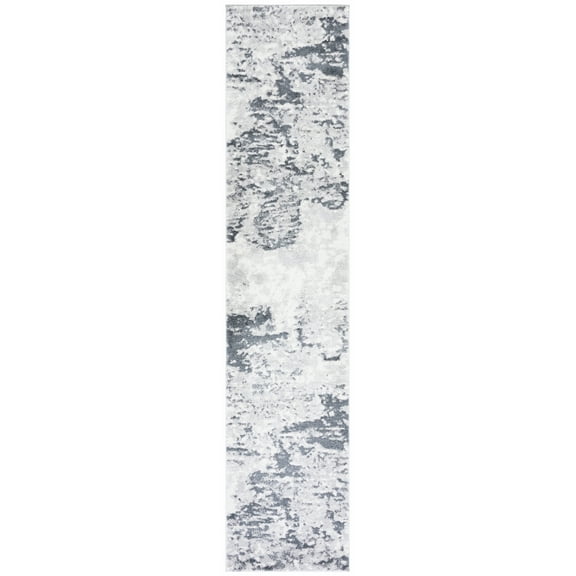 SAFAVIEH Toscana Emmett Abstract Polyester Runner Rug, Grey/Ivory, 2' x 9'