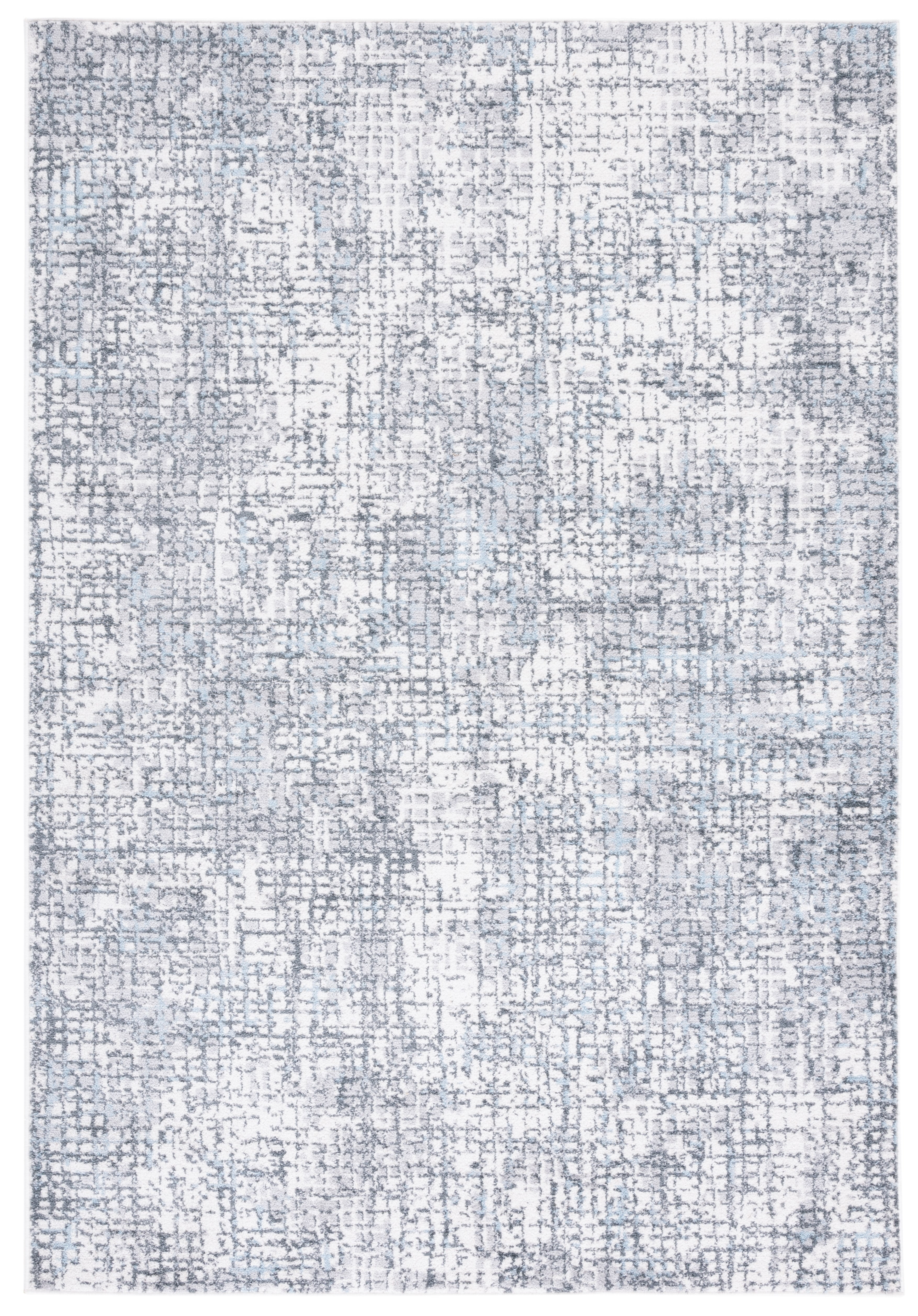 Ivory Abstract Hand-Knotted 8' x 10' Synthetic Rug