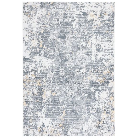 SAFAVIEH Toscana Nowell Abstract Polyester Area Rug, Ivory/Dark Grey, 8' x 10'
