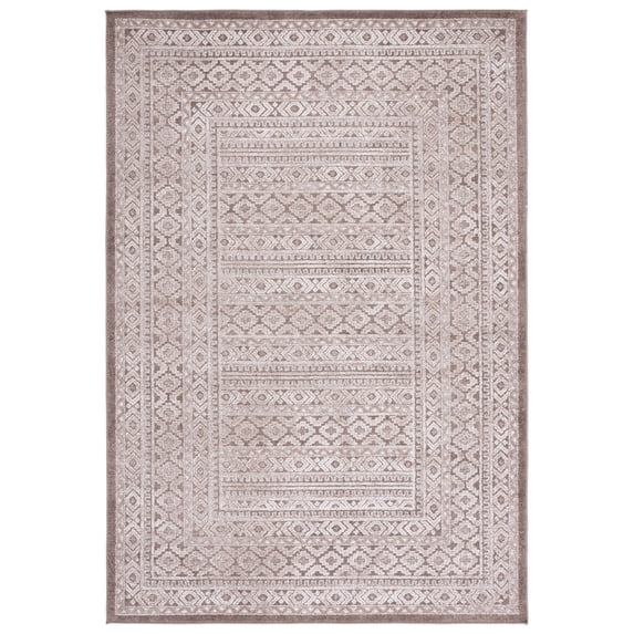SAFAVIEH Toscana Roger Oriental Polyester Area Rug, Ivory/Brown, 4' x 6'