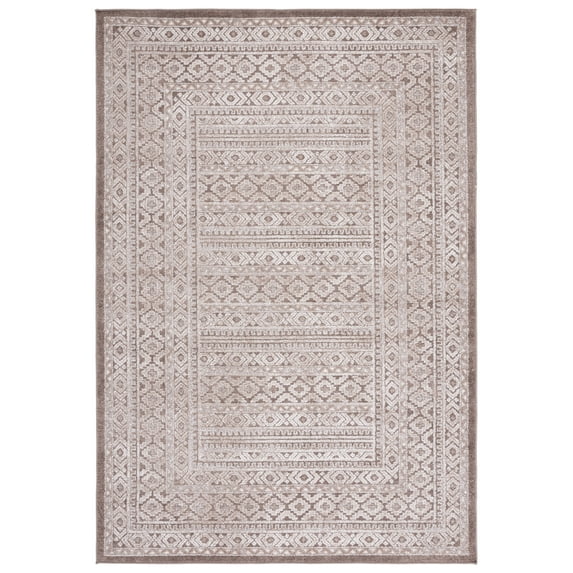 SAFAVIEH Toscana Roger Oriental Polyester Area Rug, Ivory/Brown, 8' x 10'