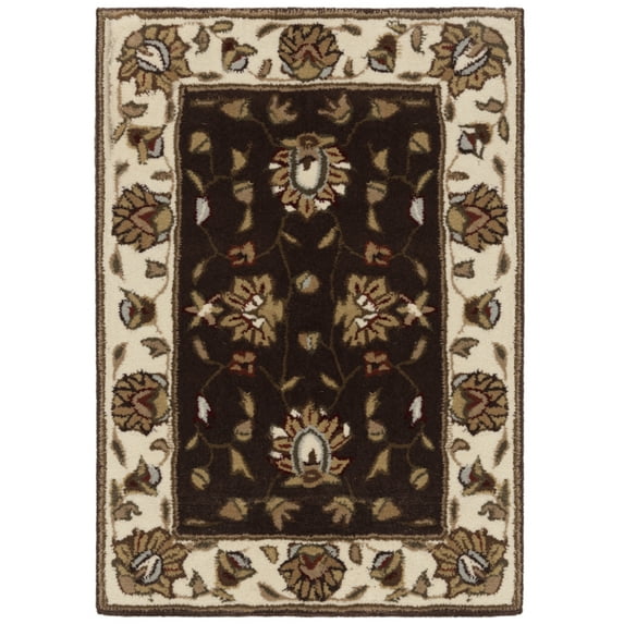 SAFAVIEH Total Performance Comgan Floral Area Rug, Brown/Ivory, 2' x 3'