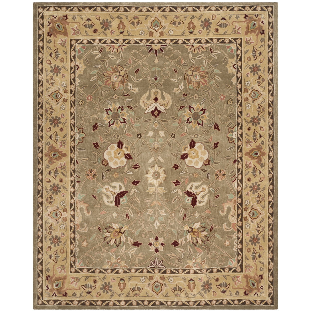 SAFAVIEH Total Performance Francesca Floral Area Rug, Sage/Beige, 2' x ...