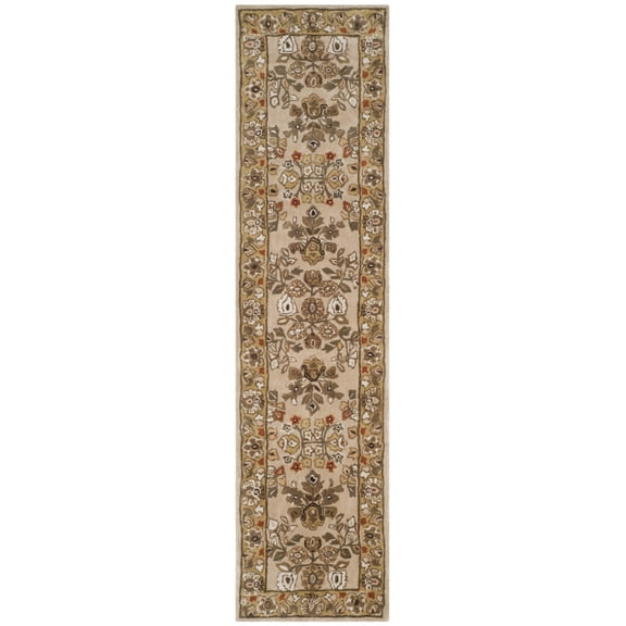 SAFAVIEH Total Performance Josh Floral Bordered Runner Rug, Ivory/Gold, 2'3" x 9'