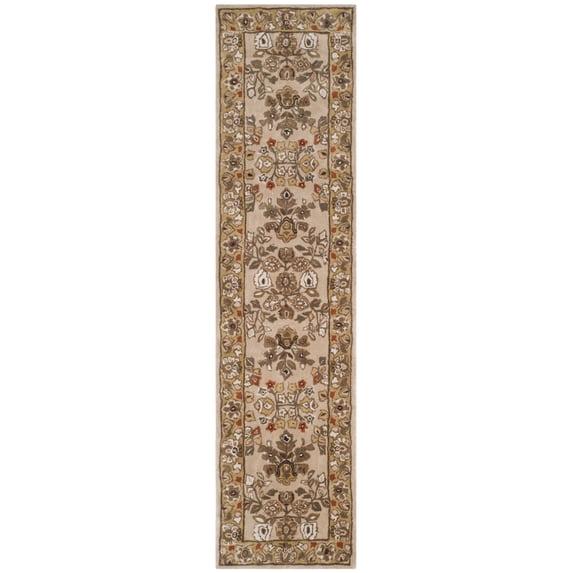 SAFAVIEH Total Performance Josh Floral Bordered Runner Rug, Ivory/Gold, 2'3" x 9'