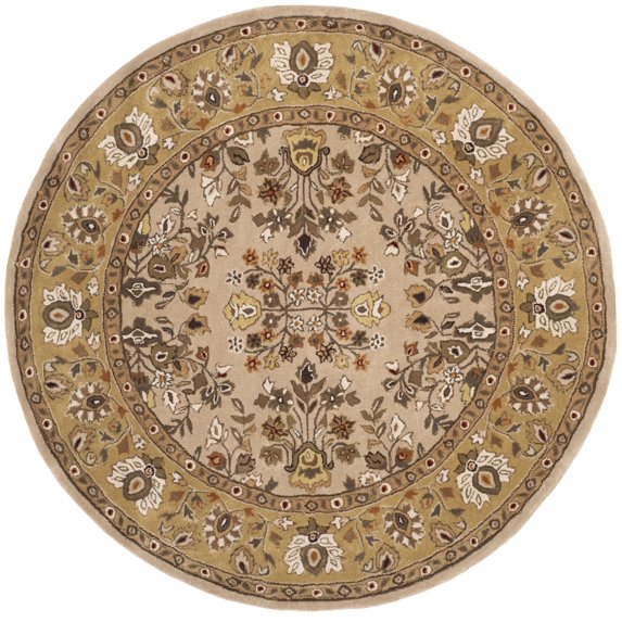 SAFAVIEH Total Performance Josh Oriental Area Rug, Ivory/Gold, 6' x 6' Round