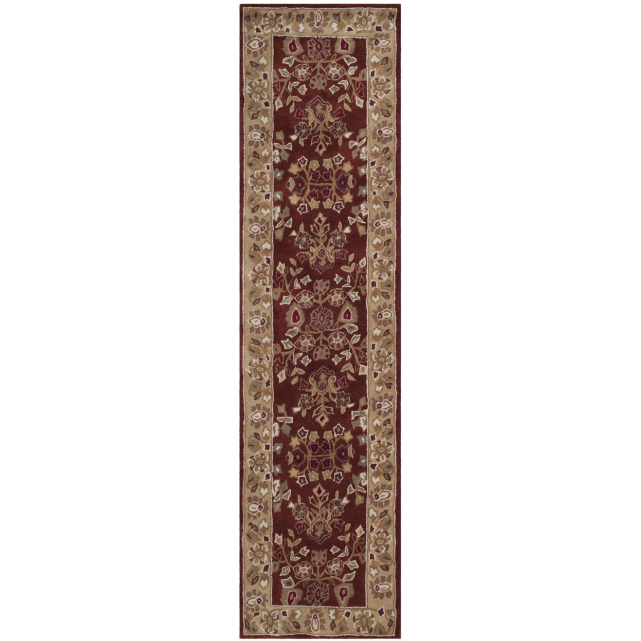 Handmade Green Synthetic Easy Care Runner Rug 2'3" x 9'