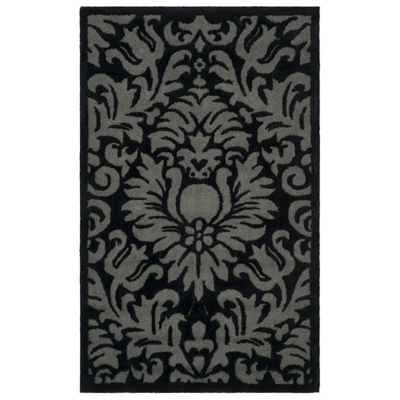 SAFAVIEH Total Performance Wilton Floral Area Rug, Black, 4' x 6'