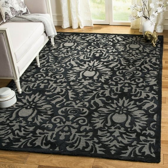 SAFAVIEH Total Performance Wilton Floral Area Rug, Black, 9' x 12'