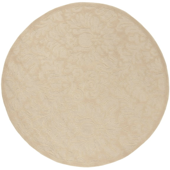 SAFAVIEH Total Performance Wilton Floral Area Rug, Ivory, 6' x 6' Round